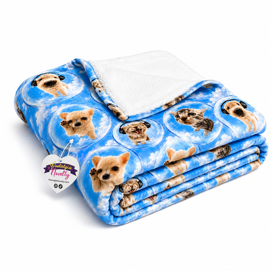 Cat Dog Crushed Velvet Blanket
