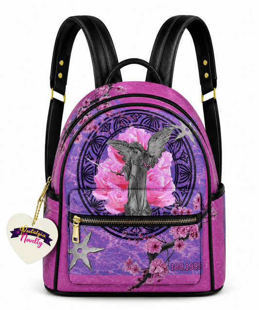 Cherry Blossom PU Leather Backpack