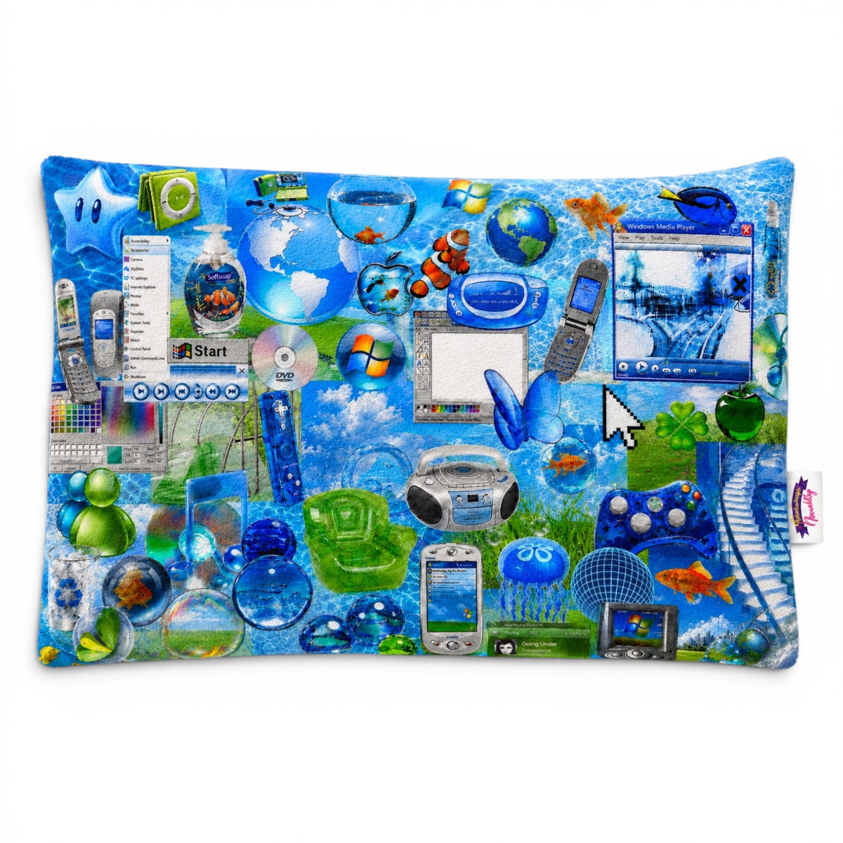 Aqua Web Fuzzy Pillow Shams King Queen