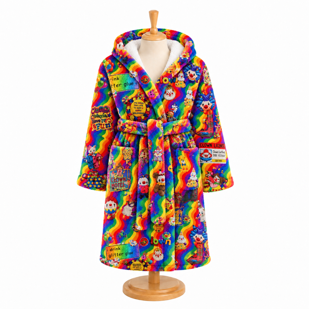 Rainbow Clown Pajama Robe